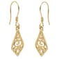 Marsala Gold Plated Openwork Marquis Drop Earrings - image 1