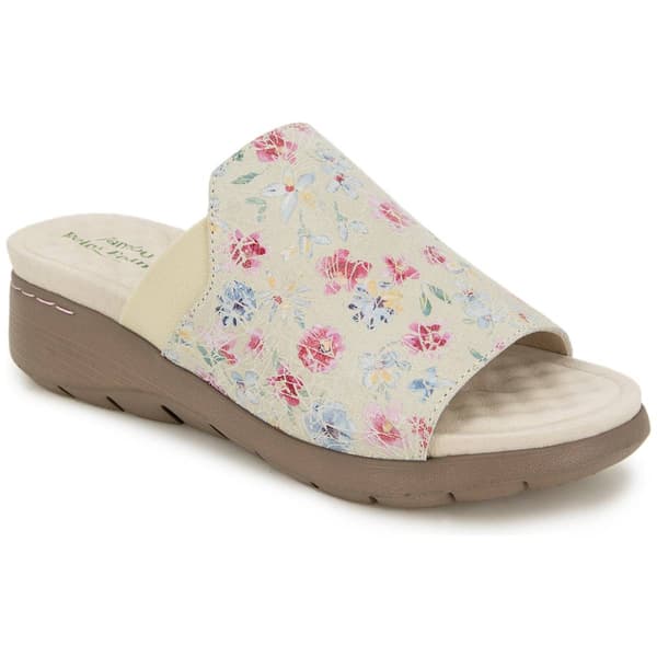 Womens Jambu Queens Floral Wedge Slide Sandals - image 