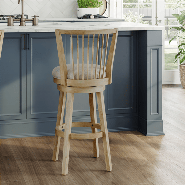 HH2 Home Garlington Wood Swivel Windsor Adjustable Height Stool