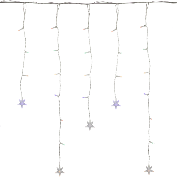 Northlight 29.5ft. LED Multi-Color Stars Icicle Christmas Lights