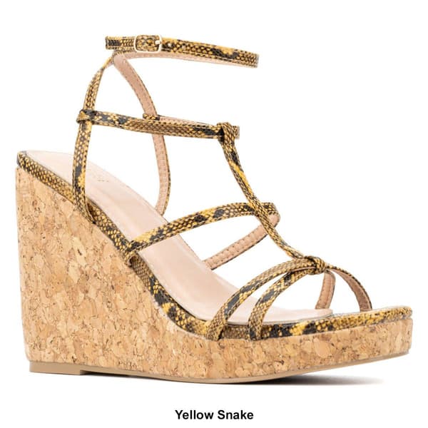 Womens New York & Company Abla Strappy Wedge Sandals