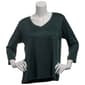 Womens René Rofé® 3/4 Sleeve V-Neck Tee - image 1