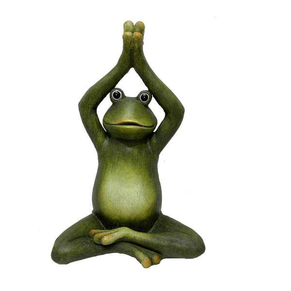 Santa's Workshop 20in. Yoga Frog Statue - image 