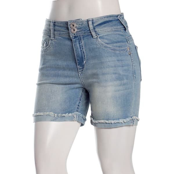 Juniors Wallflower Flirty Curvy Midi Novelty Pocket Shorts - image 