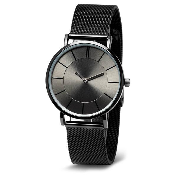 Mens Steeltime Black Mesh Strap Watch - C6002W - image 