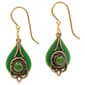 Silver Forest Jade Stone Layered Teardrop Earrings - image 1