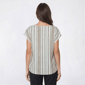 Womens Cure Extended Slit Shoulder Sleeve Stripe Blouse - image 2