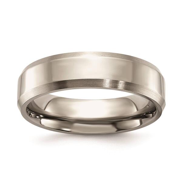 Mens Endless Affection&#40;tm&#41; Highly Polished 6mm Beveled Edge Band - image 