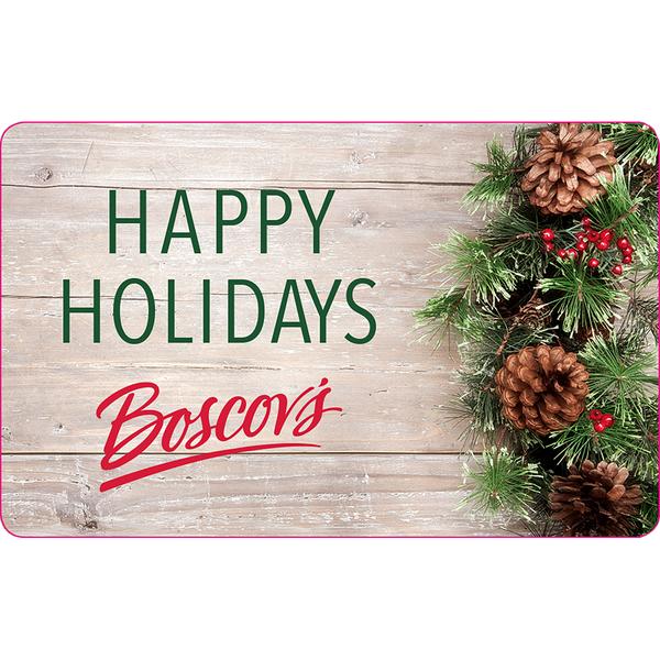 Boscov's Happy Holidays Wreath Gift Card - image 