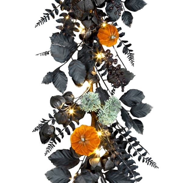 National Tree 6ft. Artificial Halloween LED Garland w/ Pumpkins