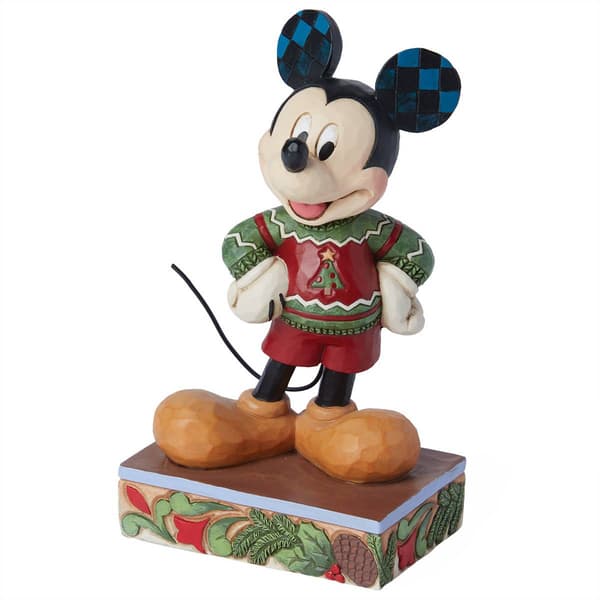 Jim Shore Disney Traditions Mickey Sweater Christmas Figurine