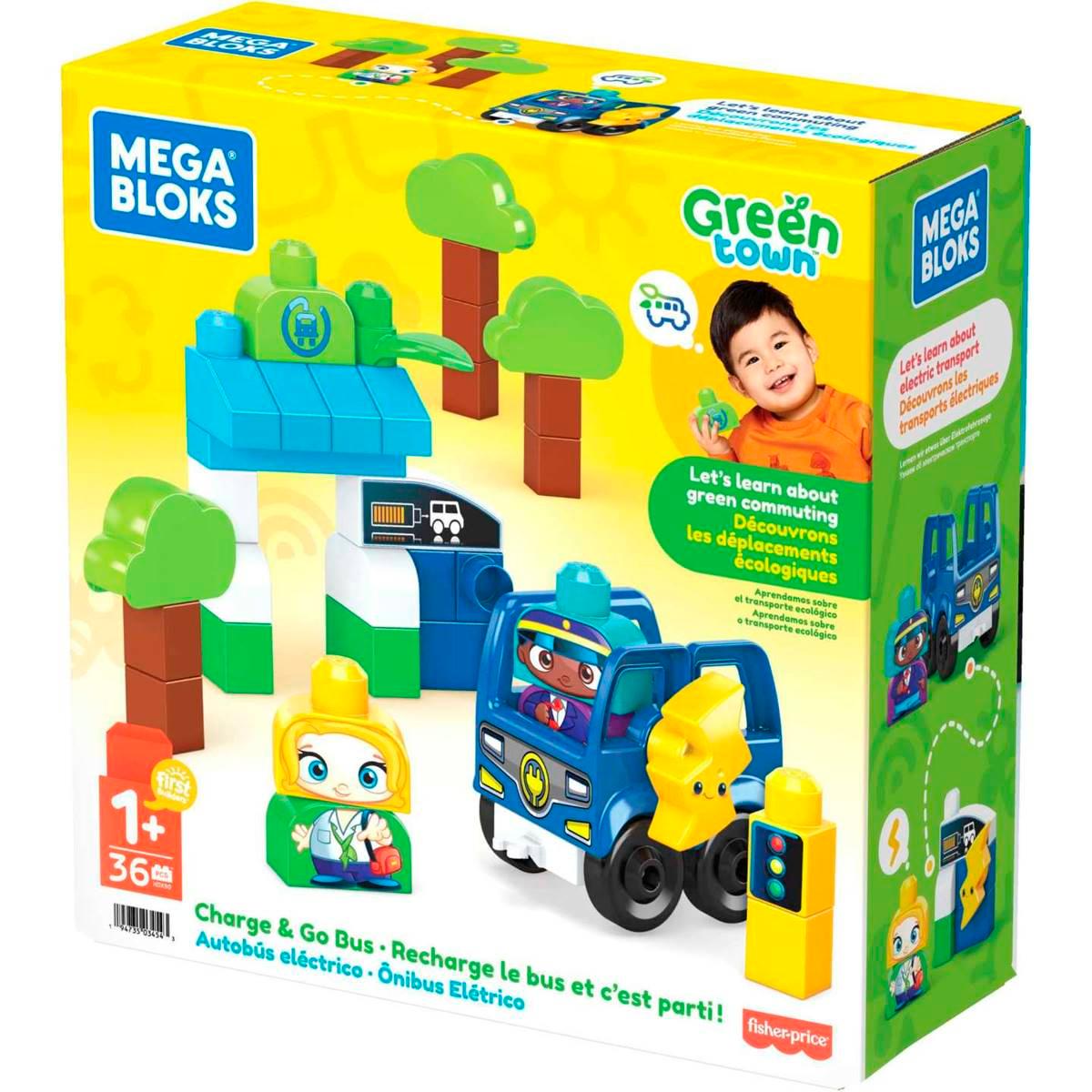 MEGA BLOKS Green Town Charge & Go Bus