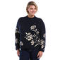 Plus Size Rafaella(R) Long Sleeve Floral Jacquard Mock Neck Sweater - image 1