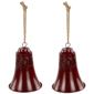 Northlight 2pc. Embossed Burgundy Christmas Bell Ornaments - image 5