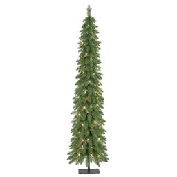 Puleo International 6ft. Pre-Lit Artificial Pencil Christmas Tree