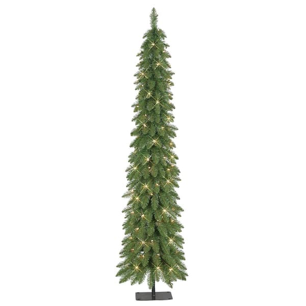 Puleo International 6ft. Pre-Lit Artificial Pencil Christmas Tree - image 