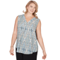 Plus Size Emaline Seabreeze Essence Sleeveless Paisley Blouse - image 3