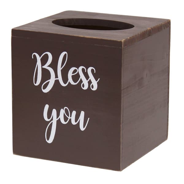 Elegant Designs Decorix Farmhouse Wooden Tissue Box Cover - image 