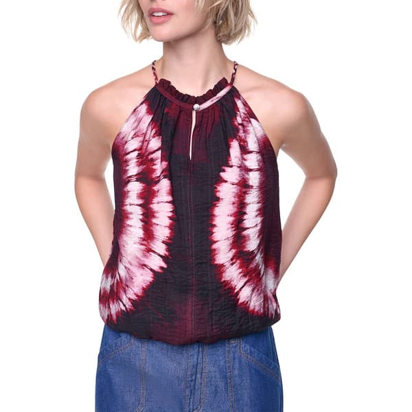 Womens DKNY Sleeveless Firework Tie Dye Halter Blouse - image 