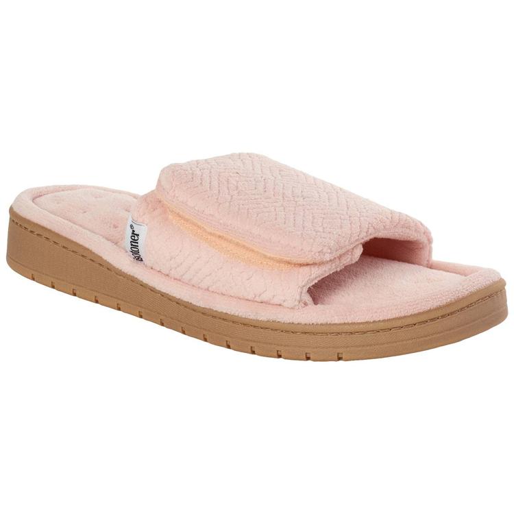 Womens Isotoner Sculpted Terry Adjustable Slide Slippers
