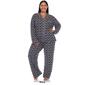 Plus Size White Mark Long Sleeve Heart Print Pajama Set - image 7