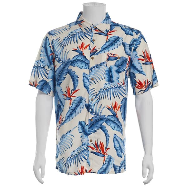 Mens Campia Tropical Palm Short Sleeve Button Down Shirt