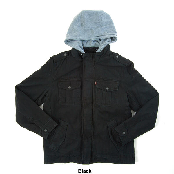 Mens Levi&#39;s® Four Pocket Zip Out Hood Military Jacket