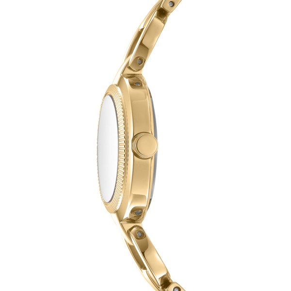 Womens DKNY Open Link Black Dial Gold Bracelet Watch DK1L162M0045