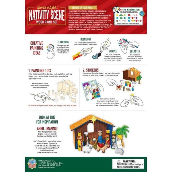 MasterPieces Nativity Scene Holiday Wood Paint Set