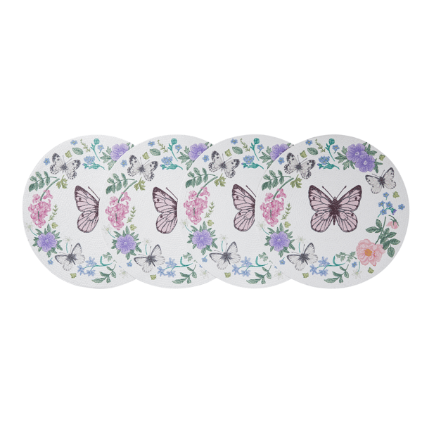 Avanti Meadow Woven Braided Round Placemats - Set of 4