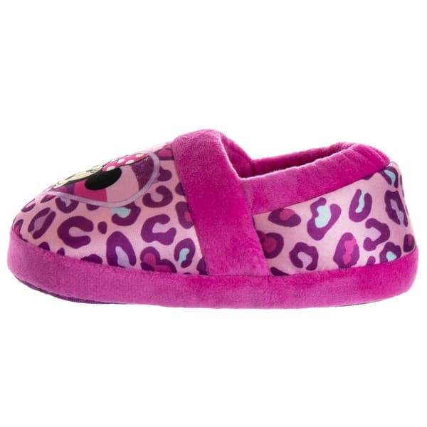 Little Girls Disney Minnie Mouse Leopard Print Slippers