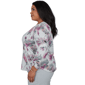 Plus Size Alfred Dunner Vail 3/4 Ruch Sleeves Floral Blouse - image 4
