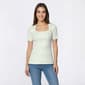 Womens Rio & Rian Short Sleeve Solid Ribbed Square Neck Sweater - image 2