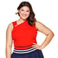 Juniors Plus Eye Candy Rib Tank Top with Side Ruch & Hardware - image 1