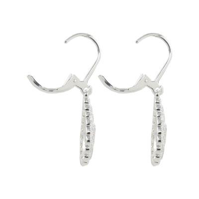 Silver Plate Vintage Cubic Zirconia Drop Earrings