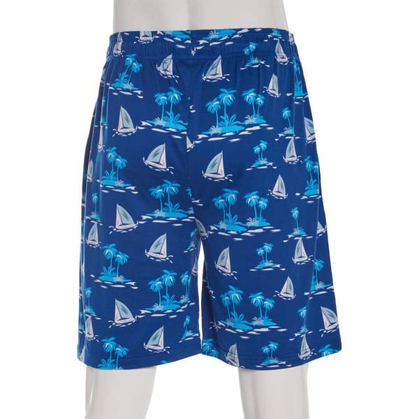 Mens Preswick & Moore® Blue Tropical Drawstring Pajama Shorts