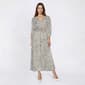 Womens Harlow & Rose 3/4 Sleeve Dot Mesh Midi Dress - image 1