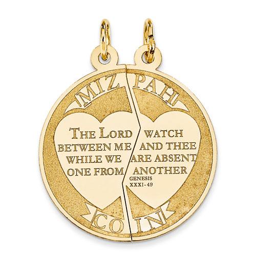 Gold Classics(tm) 14kt. Gold Mizpah Break-Apart Charm