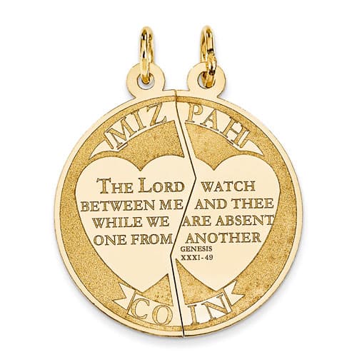 Gold Classics&#40;tm&#41; 14kt. Gold Mizpah Break-Apart Charm - image 