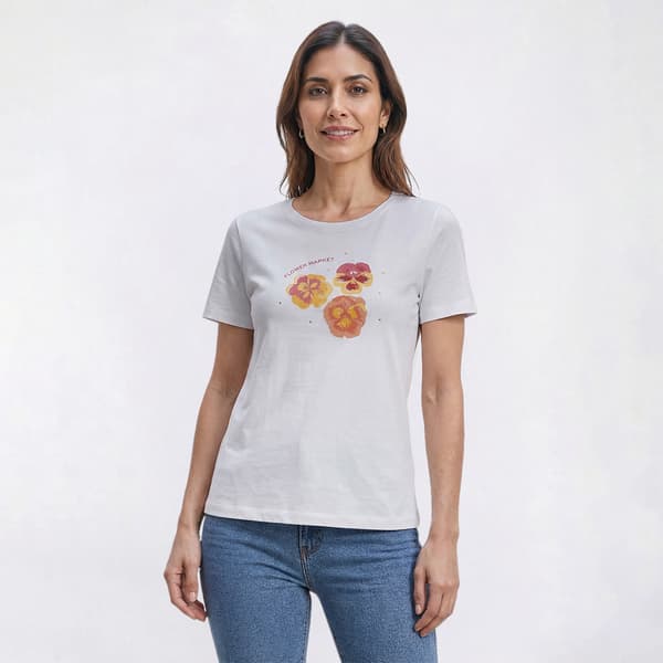 Petite Hasting & Smith Short Sleeve Flower Market Tee - image 