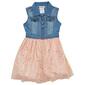 Girls &#40;7-16&#41; Rare Editions Sleeveless Denim Vest Dress - image 1