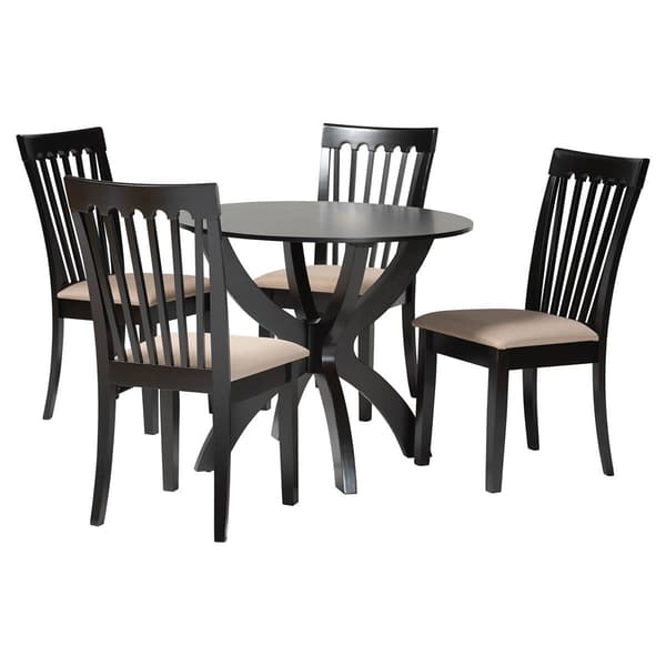 Baxton Studio Bailey Modern Dark Brown Wood 5pc. Dining Set