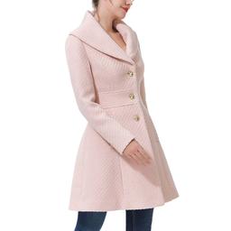 Womens BGSD Fit & Flare Boucle Wool Coat