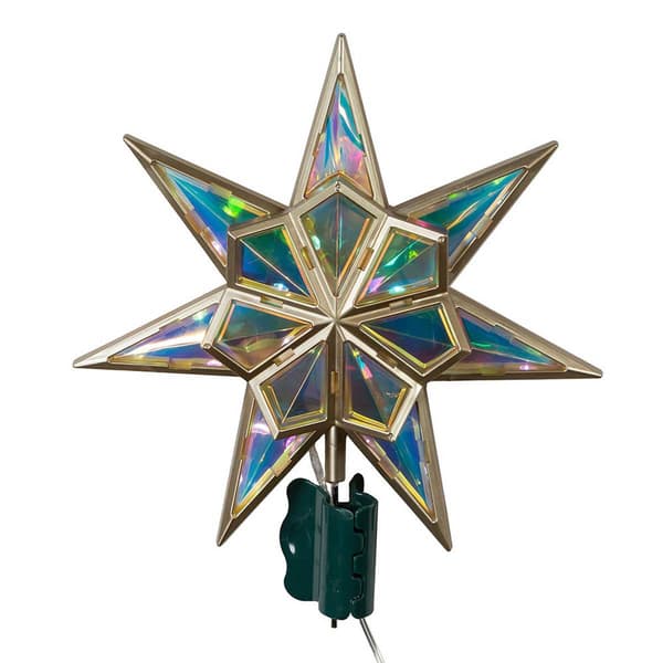 Kurt Adler 21-Light 7 Point LED Iridescent Star Tree Topper