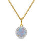 Gemstone Classics(tm) Lab Grown Opal & White Sapphire Halo Pendant - image 1