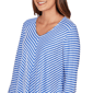 Womens Ruby Rd. Must Haves I Long Sleeve V Neck Stripe Blouse - image 5