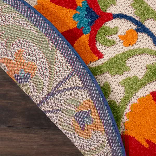 Nourison Aloha Bloom Vines Transitional Indoor/Outdoor Round Rug