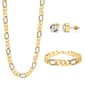 American Exchange Gold Figaro Chain/Bracelet & Earrings Set - image 2