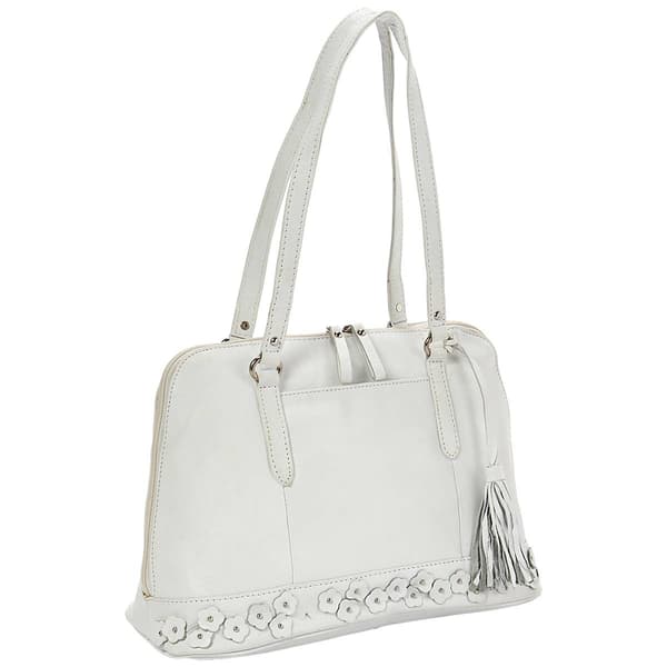 Great American Leatherworks Flower Applique Satchel w/Tassel