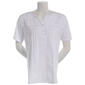 Plus Size Hasting & Smith Short Sleeve Split Neck Lace Blouse - image 1